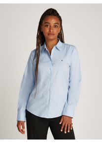 Tommy Hilfiger Damen Hemdbluse "ESS POPLIN REGULAR SHIRT", blau, klassisch, Gr. 40, unifarben, Popeline, Obermaterial: 69% Baumwolle, 27% Polyamid,