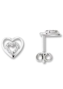 ONE ELEMENT Damen Paar Ohrhänger "Zirkonia Herz Ohrringe Ohrstecker aus 925 Silber", Damen, Silber 925 (Sterlingsilber), silber, Silber 925