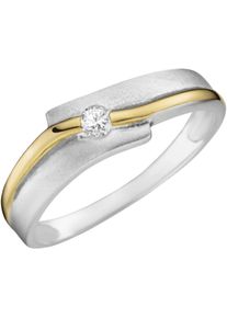 Firetti Damen Fingerring "Schmuck Geschenk Silber 925 Damenring Silberring Ring bicolor", 17, Silber 925 (Sterlingsilber), 1,9mm, gold, Silber 925