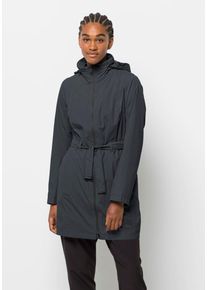 Jack Wolfskin Damen Regenmantel "NORDEN PORT COAT W", grau, Gr. L, OBERSTOFF: 100% POLYAMID Futter: 100% POLYESTER, Mäntel