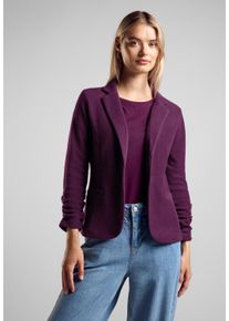 Street One Damen Kurzblazer, lila, casual, Gr. 46, unifarben, Web, Stoff, 50% Baumwolle, 50% Polyester, Blazer, in Unifarbe