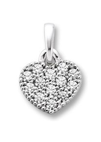 ONE ELEMENT Damen Ketten-Anhänger "Zirkonia Herz Herz Anhänger aus 333 Weißgold", Weißgold 333, silber, Weißgold 333, Schmuckanhänger, Damen Gold