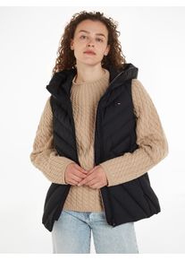 Tommy Hilfiger Damen Steppweste "CHEVRON MW PADDED VEST", schwarz, casual, Gr. S, unifarben, Web, Obermaterial: 100% Polyamid. Futter: 100%