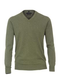 Casamoda Herren Strickpullover "Casamoda Pullover uni", grün, Gr. L, 100% Baumwolle, Pullover