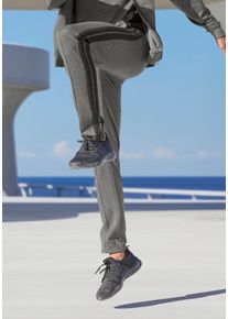 Herren Jogginghose, grau, sportlich, Gr. XXL, AUTHENTIC LE JOGGER, unifarben mit Farbeinsatz, meliert, Obermaterial: 75% Polyester, 20% Viskose, 5%