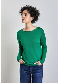 Street One Damen Strickpulloverviridian grün, casual, Gr. 40, unifarben, Stoff, 60% Viskose, 40% Baumwolle, Pullover, mit U-Boot-Ausschnitt
