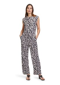BETTY & CO BETTY & CO Damen Overall "Betty & Co Jumpsuit mit Rundhalsausschnitt", schwarz, casual, Gr. 36, Obermaterial: 85% Viskose, 13% Polyester, 2%