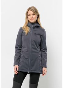 Jack Wolfskin Damen Softshellmantel "WINDHAIN COAT W", grau, Gr. S, OBERSTOFF OBERSTOFF 100% POLYESTER ABSEITE 100% POLYESTER FUTTER 100% POLYESTER,