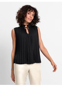 Inspirationen Damen Blusentop, schwarz, Gr. 40, unifarben, 100% Polyester, Blusen