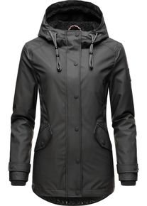 Navahoo Damen Regenjacke "Lindraa", schwarz, modisch, Gr. L, Oberstoff: 60% Polyvinylchlorid, 30% Polyester, 10% Polyurethan, Futter: 100% Polyester,
