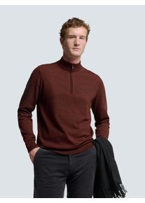 NO EXCESS Herren Rundhalspullover "NO EXCESS Pullover mit halbem Reißverschluss", orange, Gr. XXL, 34% Viscose, 34% Baumwolle, 32% Polyester, Pullover