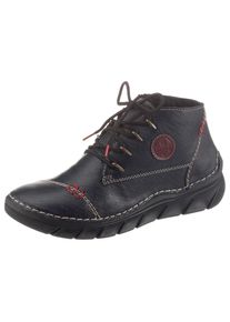 Rieker Damen Schnürboots, Gr. 36, blau, Lederimitat, sportlich, Schuhe, mit aufwändigen Kontrastnähten