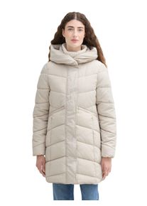 Tom Tailor Damen Steppmantel, beige, casual, Gr. L, unifarben, Web, Obermaterial: 100% Polyester. Futter: 100% Polyester, Mäntel, mit Kapuze