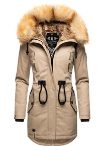 Navahoo Damen Wintermantel "Bombii", grau, modisch, Gr. XS, Oberstoff: 100% Baumwolle, Futter: 100% Polyester, Wattierung: 100% Polyester,