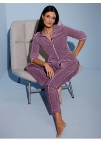 COMODO Damen Hausanzug, Gr. 46, lila, 80% Baumwolle, 20% Polyester, Homewear-Sets