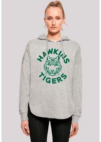 F4NT4STIC Damen Kapuzenpullover "Stranger Things Hawkins Tigers Netflix TV Series", grau, casual, Gr. S, Obermaterial: 100% Baumwolle, Pullover,