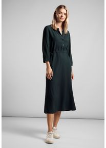 Street One Damen Midikleid, grün, casual, Gr. 44, unifarben, Stoff, 56% Viskose, 43% Polyester, 1% Elasthan, Kleider, in Unifarbe