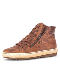 Gabor Damen Schnürboots, Gr. 35, braun, Leder, sportlich, Schuhe, mit Außen- und Innenreißverschluss