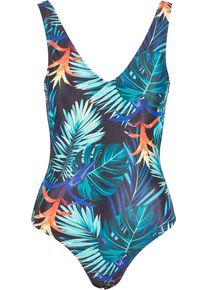 Urban Classics Damen Monokini "Urban Classics Damen Ladies High Leg Pattern Swimsuit", schwarz, Gr. XS, 85% Polyester, 15% Elasthan, Badeanzüge