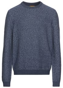 Camel Active Herren Rundhalspullover, blau, casual, Gr. XXXL, meliert, Obermaterial: 70% Baumwolle, 30% Polyacryl, Pullover, mit Melange Optik