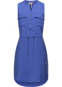 Ragwear Damen Blusenkleid "Roissin", blau, modisch, Gr. XL, Material: 80% Viskose, 20% Polyester, Kleider, stylisches Sommerkleid mit Bindeband