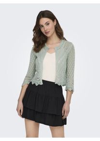 Jacqueline de Yong JDY Damen Strickjacke "JDYSUN 3/4 CROPPED CARDIGAN KNT NOOS", grün, modisch, Gr. XS, unifarben, Strick, Obermaterial: 100% Polyacryl, Strickjacken