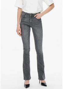 Only Damen Bootcut-Jeans "ONLBLUSH LIFE MID FLARED", blau, casual, Gr. XS, Abriebeffekte, Denim/Jeans, Obermaterial: 92% Baumwolle, 6% Polyester, 2%