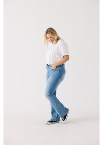 Only CARMAKOMA Damen Bootcut-Jeans "CARSALLY HW SK FLARED DNM BJ759", blau, casual, Gr. 54, Denim/Jeans, Obermaterial: 64% Baumwolle, 31% Polyester,