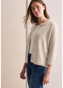 Cecil Damen Cardigan, beige, casual, Gr. XL, meliert, Strick, Obermaterial: 37% Baumwolle, 34% Polyacryl, 26% Polyester, 3% Elasthan, Strickjacken,