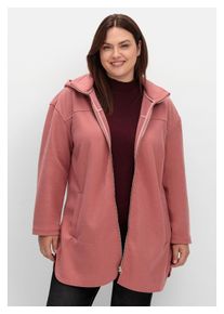 sheego Damen Langjacke "Große Größen", rot, casual, Gr. 44, unifarben, Obermaterial: 90% Polyester, 10% Viskose;Futter: 100% Polyester, Jacken, mit