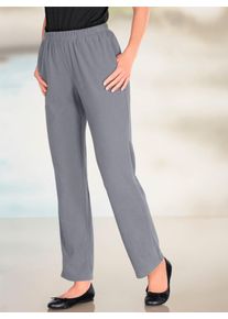 Damen Fleecehose, grau, Gr. 50, unifarben, 100% Polyester, Hosen