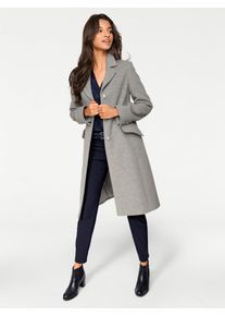 Heine Damen Kurzmantel, grau, modisch, Gr. 36, unifarben, unifarben mit Farbeinsatz, unifarben mit Farbeinsätzen, 80% Wolle, 20% Polyamid, Mäntel