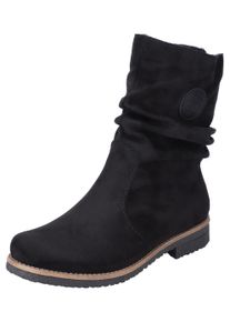 Rieker Damen Winterstiefelette, Gr. 38, schwarz, Lederimitat, klassisch, Schuhe, mit gerafftem Schaft