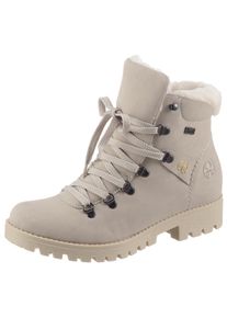 Rieker Damen Winterboots, Gr. 42, beige, Lederimitat, sportlich, Schuhe, Schnürboots, Winterstiefelette mit Rieker-TEX Ausstattung