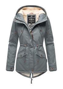 Marikoo Damen Winterjacke "Manolya", blau, casual, Gr. XXL, Oberstoff: 100% Baumwolle, Futter: 100% Polyester, Wattierung: 100% Polyester,