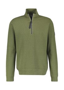 Lerros Herren Sweatshirt, grün, casual, Gr. L, unifarben, Obermaterial: 90% Baumwolle, 10% Polyester, Sweatshirts, mit Reißverschlusskragen
