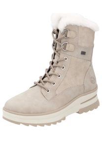 Remonte Damen Winterboots, Gr. 40, beige, Leder, Lederimitat, sportlich, Schuhe, Keilabsatz, Plateau, Winterboots mit wasserabweisender TEX-Membran