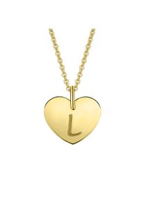 ONE ELEMENT Damen Ketten-Anhänger "Herz mit Gravur L Buchstaben Anhänger aus 333 Gelbgold", L, Gelbgold 333, gold, Gelbgold 333, Schmuckanhänger,