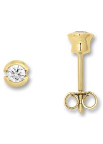 ONE ELEMENT Damen Paar Ohrhänger "Zirkonia Zarge Ohrringe Ohrstecker aus 333 Gelbgold", Damen, Gelbgold 333, gold, Gelbgold 333, Ohrringe, Damen Gold