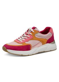 Tamaris Damen Plateausneaker, Gr. 38, pink, Leder, Textil, Lederimitat, kontrastfarbene Details, sportlich, Schuhe, Freizeitschuh, Halbschuh,