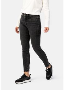 STOOKER WOMEN Damen 5-Pocket-Jeans "Rio Fexxi Move Strass Skinny Fit", schwarz, casual, Gr. 38, Denim/Jeans, 83% Baumwolle, 16% recycled Polyester,