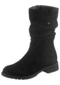 Citywalk CITY WALK Damen Winterstiefel, Gr. 36, schwarz, Textil, Veloursleder, elegant, Schuhe, mit slouchy Raffungen am Schaft