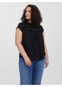 Vero Moda CURVE Damen Blusenshirt "VMDEBBIE PLEAT S/L TOP WVN GA CURVE NOOS", schwarz, modisch, Gr. 46, unifarben, Web, Obermaterial: 100% Viskose,