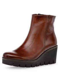 Gabor Damen Ankleboots, Gr. 43, braun, Kalbsleder, unifarben, used, modisch, Schuhe, Keilabsatz, Boots, Stiefelette in Used Optik