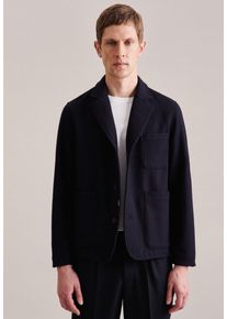Seidensticker Herren Sweatsakko, blau, Gr. M, unifarben, 80% Wolle 20% Polyamid, Sakkos, Blazer Uni