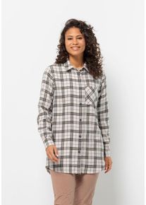 Jack Wolfskin Damen Flanellbluse "MORGENLUFT SHIRT W", schwarz-weiß, Gr. XL, OBERSTOFF 100% POLYESTER, Blusen