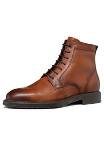 Geox Herren Schnürboots "U TIBERIO D", Gr. 42, braun, Leder, elegant, Schuhe, Business Schuh, Festtagsschuh mit feinem Blockabsatz