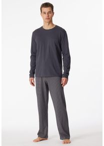 Schiesser Herren Pyjama ""Ebony"", Gr. 48, schwarz, Single Jersey, Obermaterial: 100% Baumwolle, unifarben, gemustert, klassisch, Homewear-Sets, mit