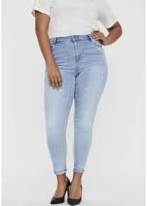 Vero Moda CURVE Damen Skinny-fit-Jeans "VMPHIA HR SKINNY J GU3162 CURVE NOOS", blau, modisch, Gr. 46, Denim/Jeans, Obermaterial: 74% Baumwolle, 23%