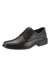 Rieker Herren Schnürschuh, Gr. 41, schwarz, Leder, klassisch, Schuhe, mit klassischer Ziernaht, Freizeitschuh, Halbschuh, Schnürschuh